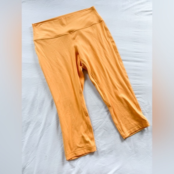 Lululemon Align HR Crop 21” Double Lined Nulu Size 14 🥭💭 Mango Dream 012-A - Picture 3 of 6